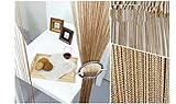 Material: Polyester-Faser HONG Tassel Fadenvorhang 300 x 300 cm 1 Stück Fadengardine Fadenvorhang Fadenstore Top Qualität einfach aufhängen,Champagne