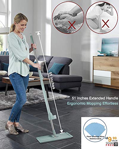 Microfiber Mop For Floor Cleaning-Ayotee Hand Free Self Wringing Cleaning Floor Mop With 3 Washable Mop Pads, Dust Mop With 30Pcs Floor Cleaning Slice #TOP4