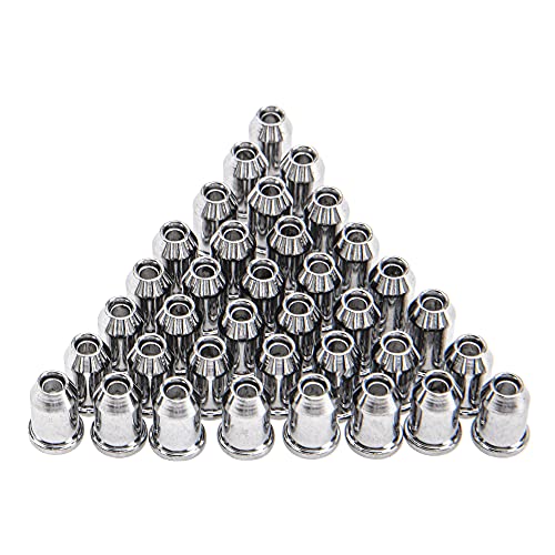 36Pcs Yootones Metal Guitar String Ferrules Silver