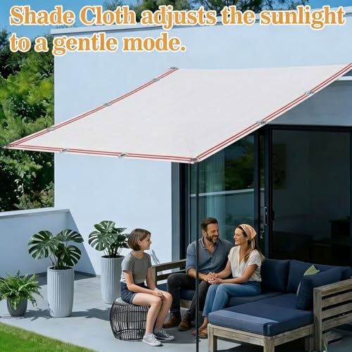 Bâches d'ombrage blanc 55% voile 4,9x6,4m pour pergola - 8