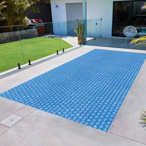 Swimming Pool Cover, Rectangle Kiddie Pool Lid, Solar Heatt Insulation Cover for Outdoor Hot Tub, Backyard SplashPool, Home Use Protection from Debris Leaves and Water Evaporation