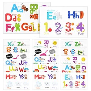 Abaodam 18 Vellen Alfabet Nummer Weer Sticker Leren Educatieve Muurstickers Schil En Plak Klaslokaal Muurstickers Voor…