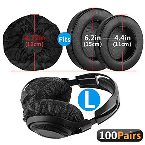 Almohadillas elásticas desechables para auriculares grandes Geekria pack 100 2