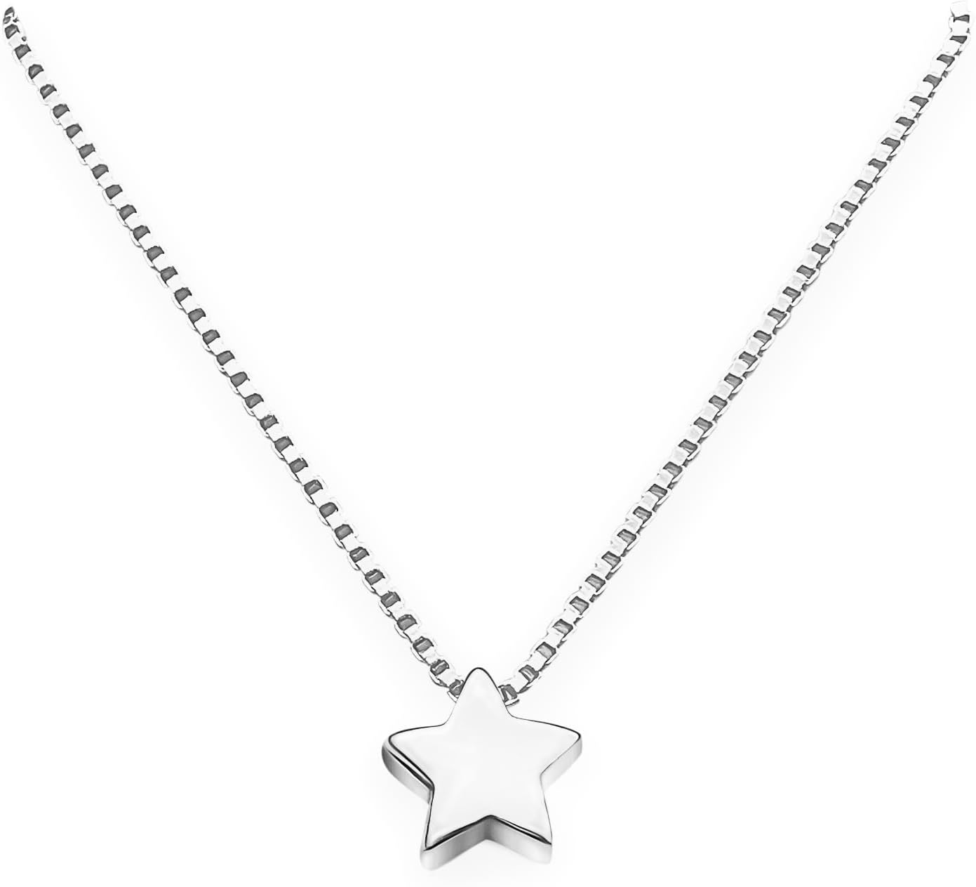 Tiny Delicate and Dainty Sterling Silver Star Necklace, Floating Star Necklace, Layering Necklace, Minimalist Necklace
