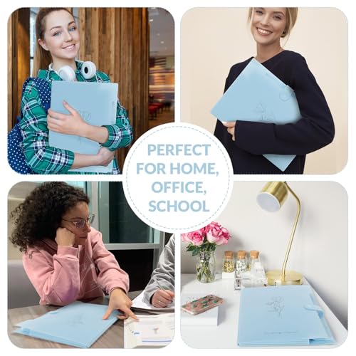 Image of SKYDUE Expanding File Organizer with 5 Pockets, Accordion File Folders with Labels, Portable Document Paper Bill Receipt Organizer, Home College School Office Supplies, Letter Size,Babyblue