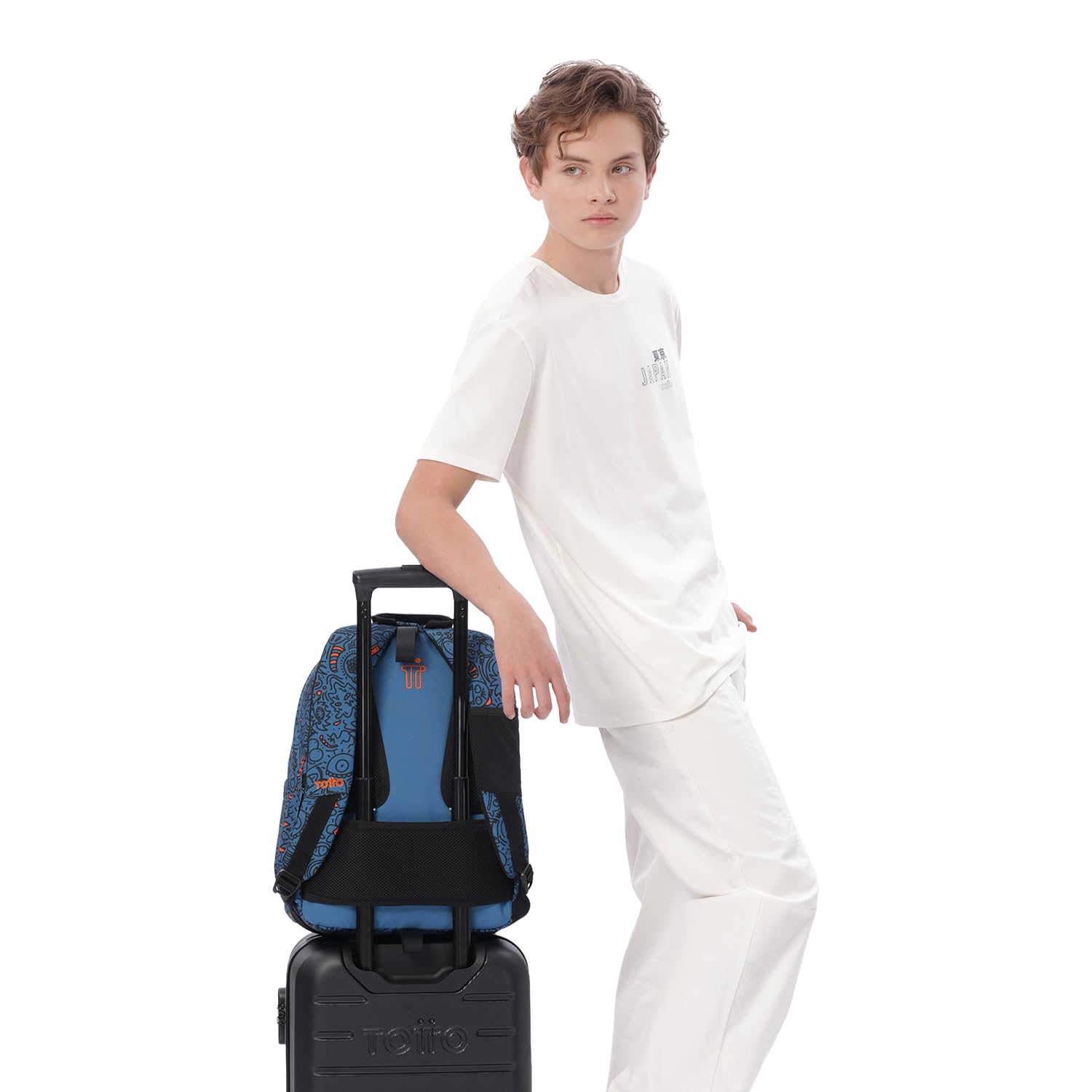 TOTTO - Mochila Escolar Adaptable a Carro, Modelo Acuareles, Capacidad 20 L, Bolsillo Pc 14", Bolsillos Botella, Espaldar Ergonómico con Flujo de Aire, Cómodas Correas en S, Estampado Grafer