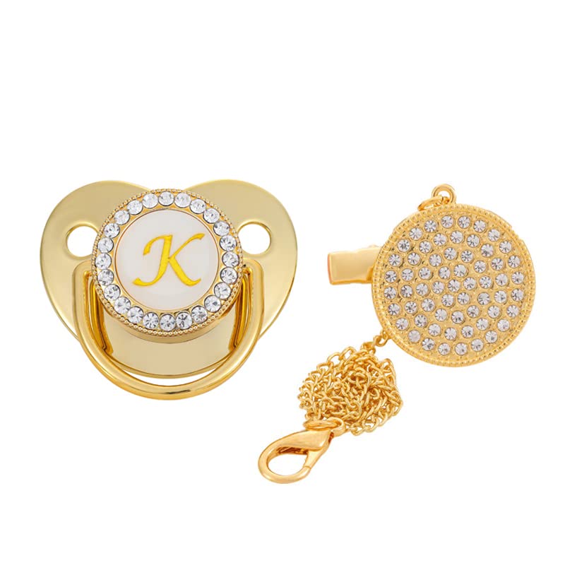 Personalized Bling Pacifier Rose Gold Pacifier Clip With Baby