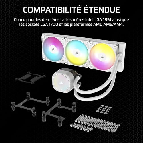 Refroidisseur CPU CORSAIR Nautilus 360 RS ARGB idéal pour un espace de travail blanc