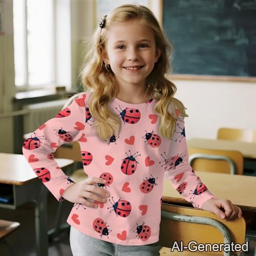 Image of Renewold Boys Girls Tees Kids T-Shirt Long Sleeve Crewneck T Shirts Casual Athletic Tops Clothing for Home School Travel