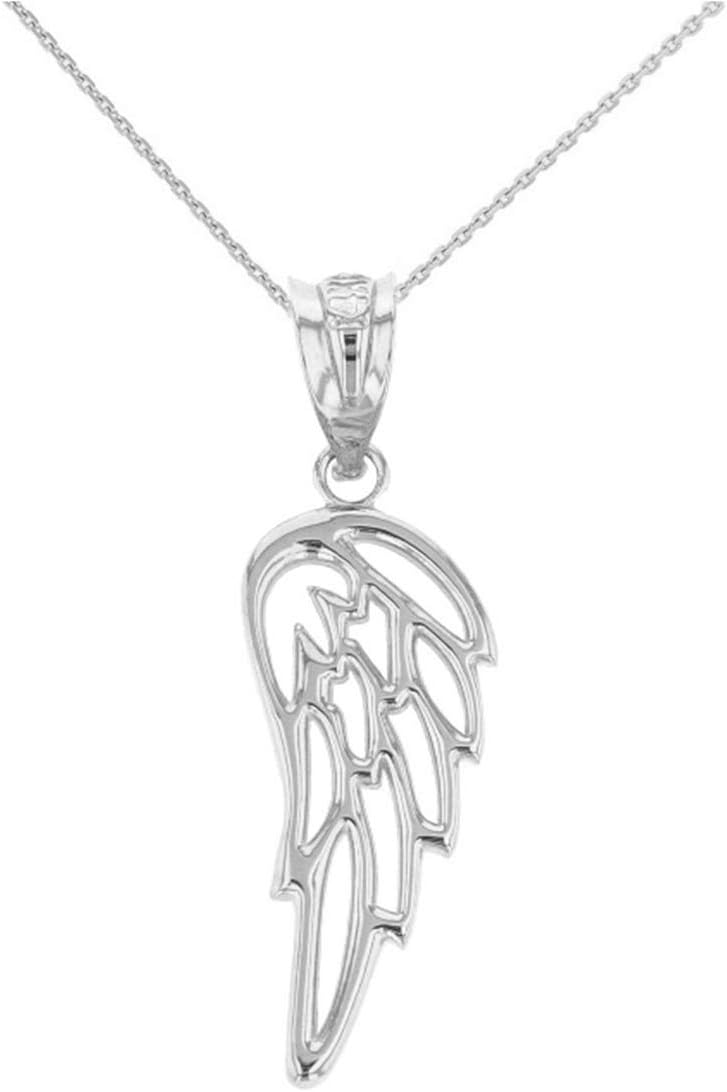 Religious Jewelry Certified 925 Sterling Silver Guardian Angel Filigree Wing Pendant Necklace