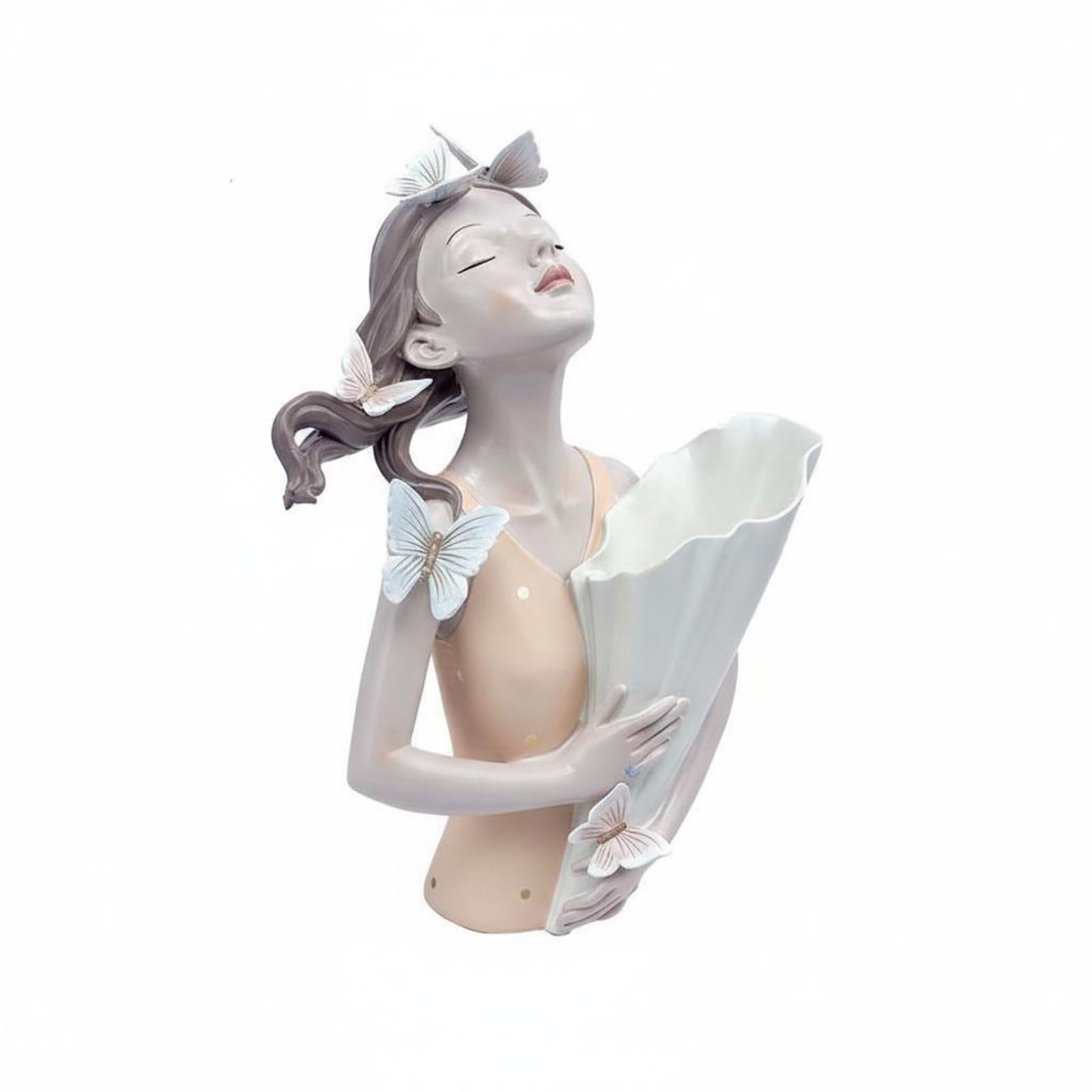Florero busto femenino para decorar el estudio familiar con ramos de flores