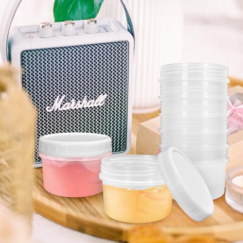ISUSSER 10 Pack 4oz Reusable Small Plastic Containers with Screw Lids, Small Food Storage Freezer Containers, Stackable Food Storage Jars, Sauce Condiment Jars Lunch Box Accessories by ISUSSER - Image 7