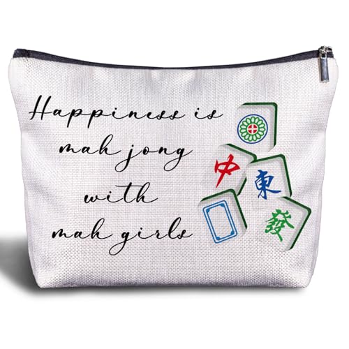 Zomhix Mahjong Gifts Cosmetic Bag - Mahjong Makeup Bag Women's Zippered Bag, Friendship Gifts for Mahjong Lover- A
