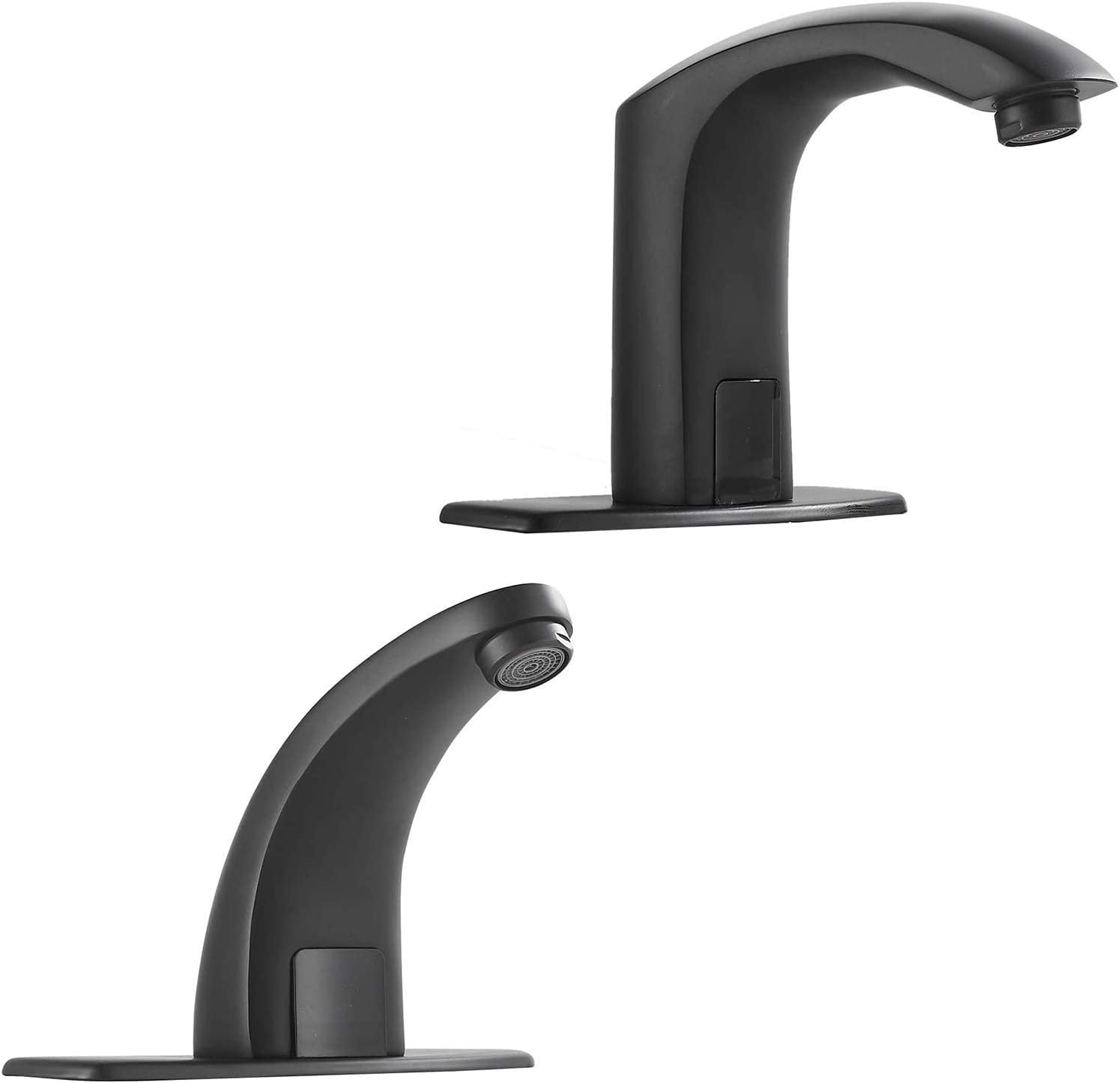 Automatic Bathroom Faucet Black Touchless Solid Brass Motion Activated Bath Tub Lavatory Basin Sink Vanity Aerator One Hole Brass Mixer Tap Touch-Free