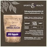 Schwarzer Knoblauch Kapseln hochdosiert 9000 mg Aus 15:1 Extrakt - 365 Kapseln - Black Garlic Capsules - Vegan...
