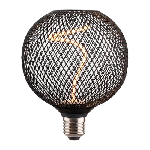 La Mejor Recopilación de Foco vintage - los preferidos. 46 Tecnolite - Foco Globo Malla Metálica LED Filamento Espiral 4 W, Luz Ámbar, Base E27, Atenuable
