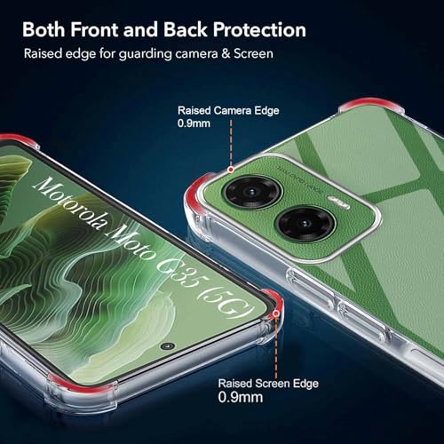 Image of Jkobi Shockproof Crystal-Clear Back Cover for Motorola Moto G35 (Anti Yellow Case | Drop & Camera Protection | Hard Polycarbonate)