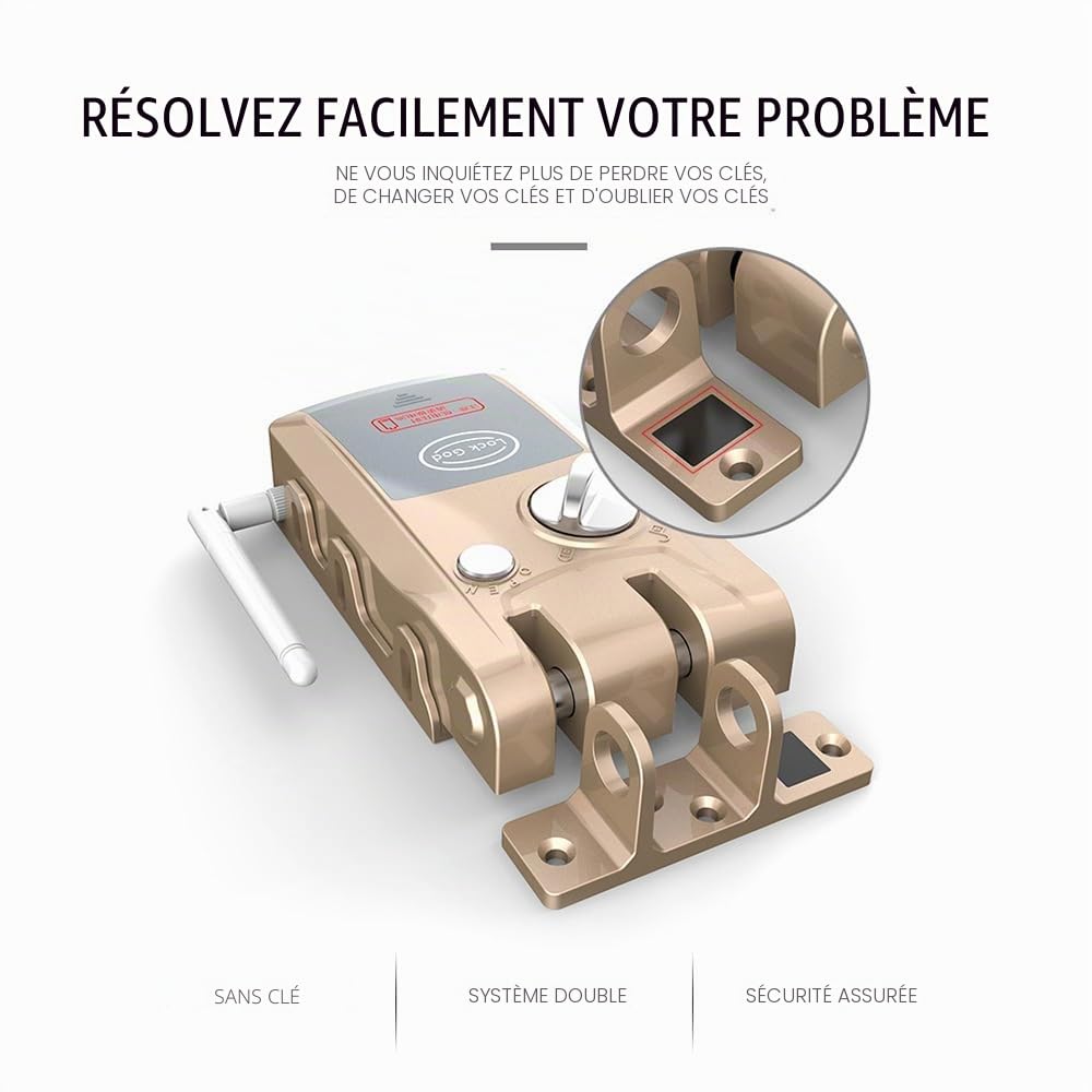 Serrure de porte avec télécommande, double antivol, application et déverrouillage BT, système de contrôle d'accès sans fil avec 4 serrures électroniques avec télécommande