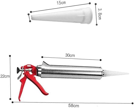 Mortar&Grouting Gun Cement Sprayer Applicator Pointing Tile Tool Stainless Steel Caulking Gun Cement Lime Nozzle Kit Pump for Filing Gaps Between Slabs Re-pointing Walls