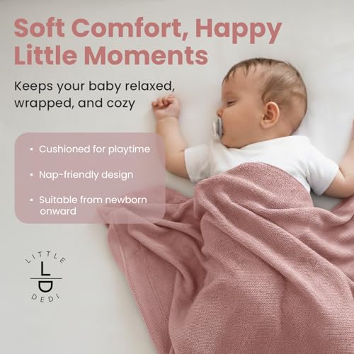 Image of Hypoallergenic Silky Baby Blanket - 30x40 Inches Pink, Oeko-TEX Certified, Thermal-Regulating, Soft Knit for Girls & Boys - Swaddle or Toddler Blanket, Dua