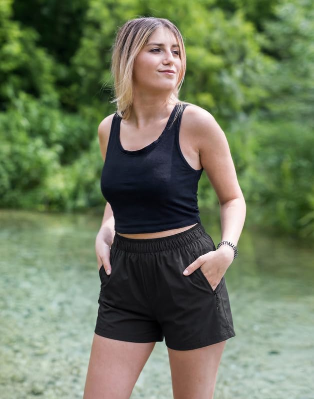 Pioneer Camp Wanderhose Damen Kurz Sport Shorts Damen Sommer Wandershorts,Wasserabweisend & Strapazierfähigkeit,4-Wege-Stretch,Wandern, Camping, Reisen, Sport, Golfen