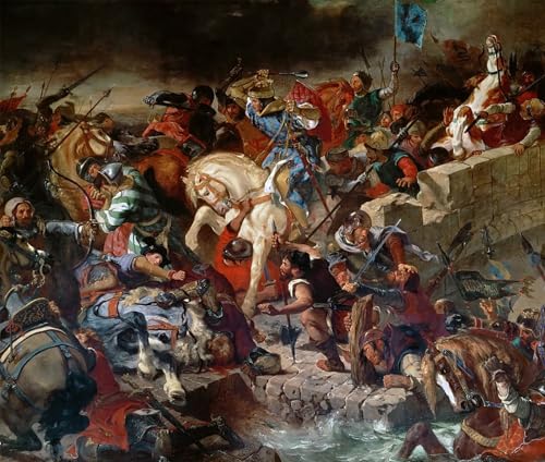 Toile Delacroix Bataille de Taillebourg pour habiller un grand mur vide de salon