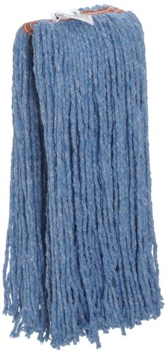 Image of Rubbermaid Commercial Products Premium 8-Ply Cut-End Blend Mop, 20-Ounce, 1-Inch Orange Headband, Blue, Heavy Duty Wet Mop for Floor Cleaning Office /School /Stadium /Bathroom