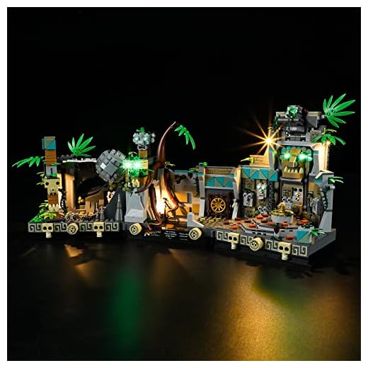 GEAMENT Kit de Luces LED Compatible con Lego Templo del Ídolo Dorado (Temple of The Golden Idol) - Conjunto de luz por Indiana Jones 77015 (Juego Modelo no Incluido)