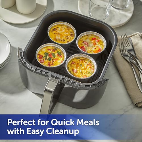 Reynolds Kitchens Air Fryer Cups, Easily Cook Individual Air Fryer Food and Non-Traditional Foods, Great for Meal Prepping and Picky Eaters, Oven-Safe and Grill-Safe, 10 Pack, 8 fl oz.