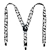 CTM Women's Elastic Daisy Print Suspenders, Black