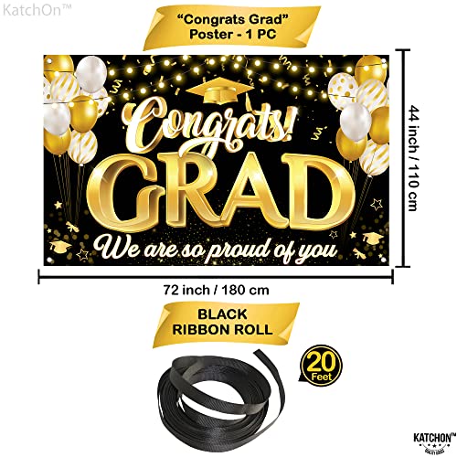 KatchOn, Xtralarge Congrats Grad Banner - 72x44 Inch | Congrats Grad We are So Proud of You Banner, Graduation Decorations Class of 2026 | 2026 Graduation Decorations, Graduation Party Decorations - Thumbnail 4