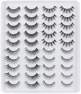 Glowingwin False Eyelashes Fluffy Wispy Lashes Cat Eye Lashes Strip Lashes Natural Look Faux mink Lashes Fake Lashes Short Eyelashes Reusable 3D Light Volume Lashes Mixed Multipack 4 Styles 20pairs