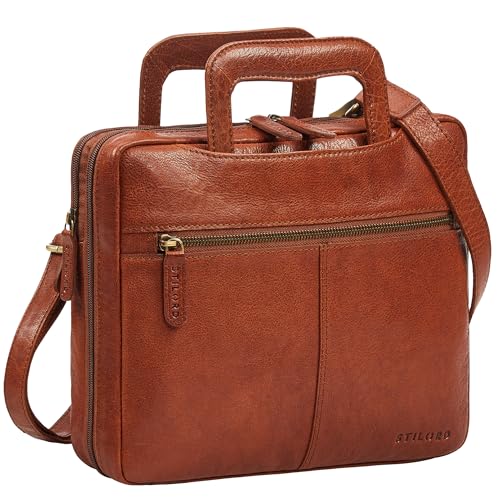 Sac de travail étroit vintage en cuir pour vos réunions et bureau A4