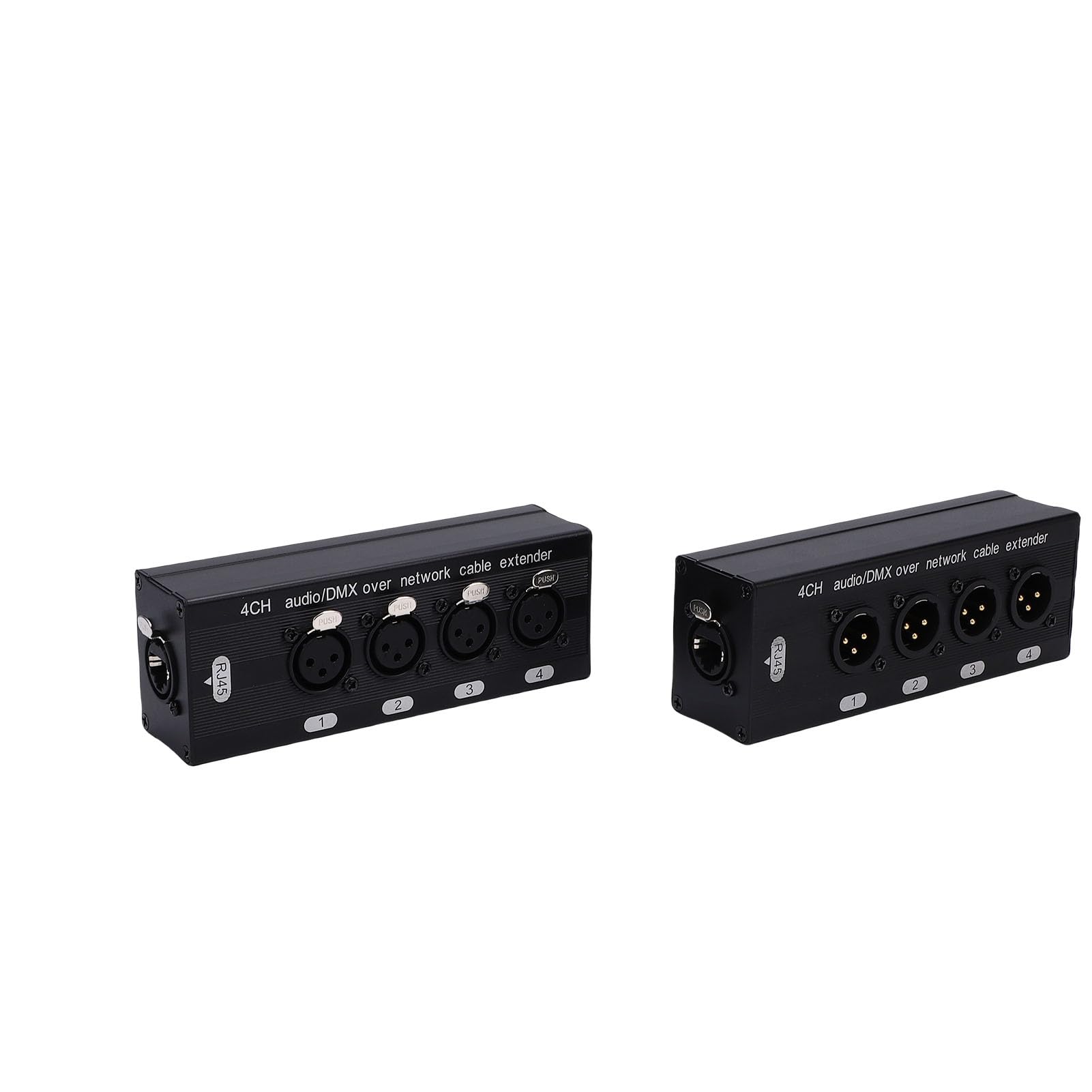 Dpofirs 4 Kanałowy XLR na RJ45 Ethernet Przedłużacz Kabla