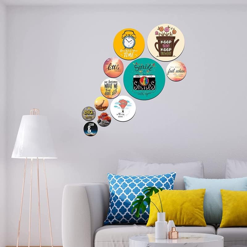 Image of Shri Kanth Art Quotes Wall Hanging Home Decor Items Decorative Wall Art MDF Wooden Hanger for Living Room, Bedroom Pack of 11 (Multi)