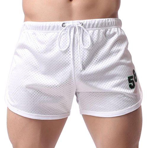 ??Hombre Pantalón Pantalones Deportivos Pantalones Cortos de Verano para Hombres Pantalones de Culturismo de Fitness Pantalones Cortos Casuales de la Moda Xinantime (XL, ??Blanco)