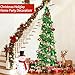 Dual Color Switch&Timer 5 Ft Gold Pop Up Christmas Tree with 50 Warm White&Color Lights 8 Modes, Tinsel Pencil Collapsible Xmas Tree, Easy Assembly, Balls 3D Star Sequins, Home Party Apartment Decor