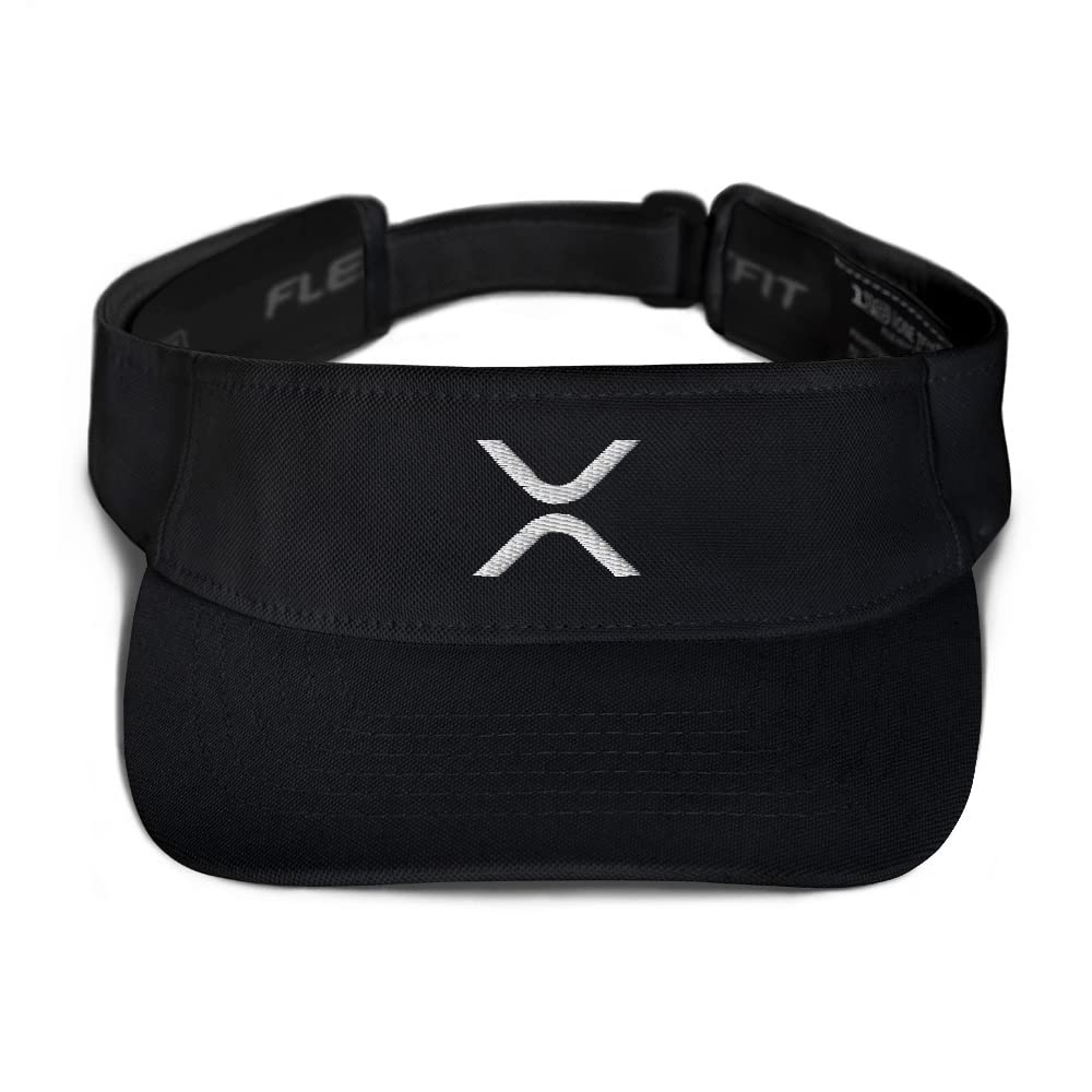 Hogue WS LLC Ripple XRP Cryptocurrency Logo Hat (Embroidered Visor) Black