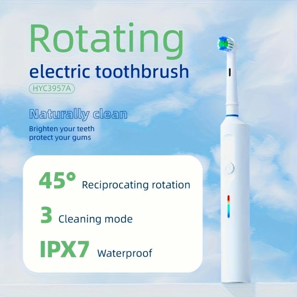 ZBDZSW Rundkopf Smart Soft Hair Rotierende Elektrische Zahnbürste Vollautomatischer Zahnreiniger Mundpflege IPX7 Wasserdichte Reisebox