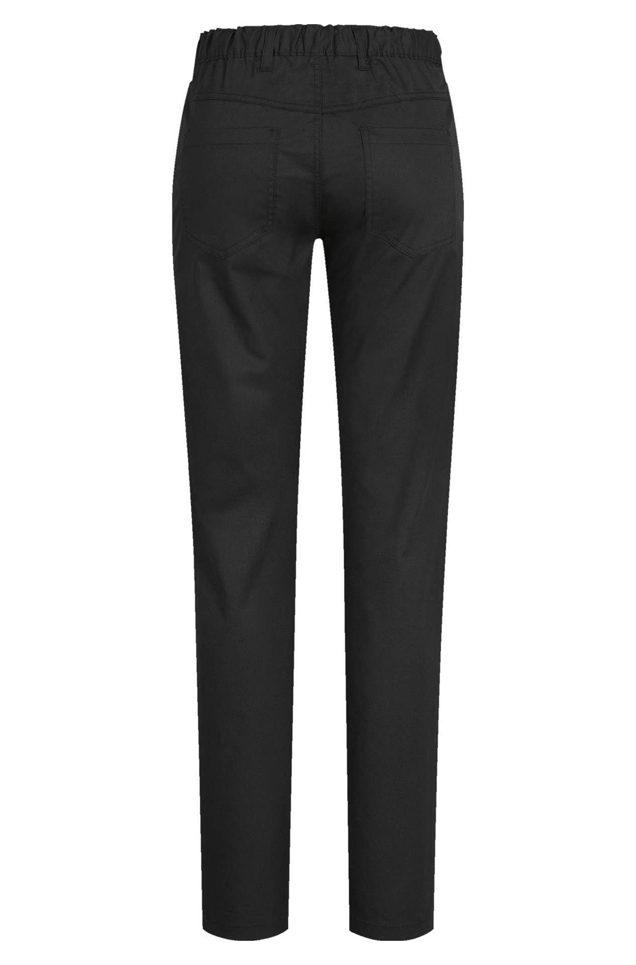 GREIFF Damen Arbeitshose Five-Pocket 5319 Cuisine Basic - Regular Fit Hose mit Gummibund hinten - Gastronomie, Service, Küche & Restaurant - Grüner Knopf Zertifiziert - Schwarz - 54
