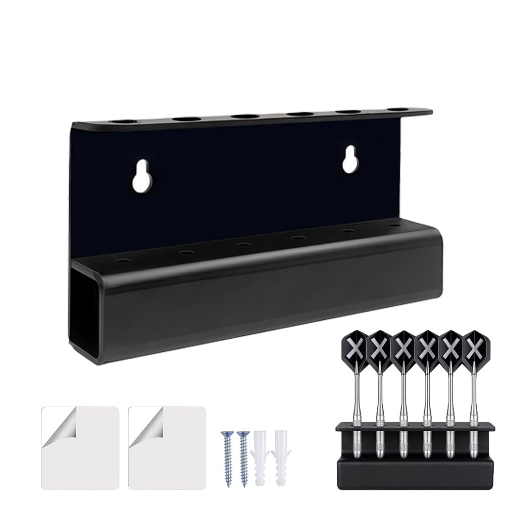 GSCRE Lot de 2 supports muraux pour fléchettes - Support mural pour 12 fléchettes - En acrylique - Rangement mural - Léger et stable - Écran moderne pour la maison - 2