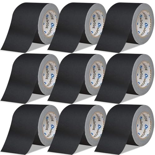 Oleitodh Black Gaffers Tape 3 Inch x 60 Yards, 8 Pack Bulk Professional Matte Gaffer Tape, No Residue, Water Resistant, Non-Reflective, Easy Tear, for Stage, Studio, Photography, Cable Management