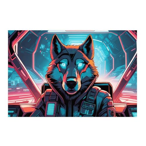Poster Neon Cyberpunk 50x50 cm aux couleurs vives impression murale haute définition