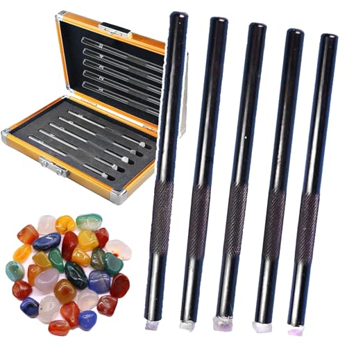 Mohs Hardness Test Kit(3-7/5-9/4-8), Industrial Mineral Identification Kit, with Storage Box, Square Pen Tip/Metal Pen Holder, for Ceramics, Tiles, Marble,5-9