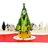 Paper Love Christmas Tree Card, Pop Up Christmas Cards, 3D Xmas Card, Holiday Popup Card