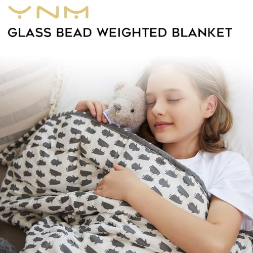YnM Weighted Blanket — Heavy 100% Oeko-Tex Certified Cotton Material with Premium Glass Beads (Penguin, 36''x48'' 5lbs), Suit for One Person(~40lb) Use on Twin Bed