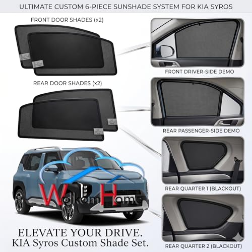 Image of WolkomHome Car Accessories Fix Curtain Window Shades - Half Curtains Sunshade for XUV 3XO EV | Premium Heat Protection & UV Ray Blocker | Magnetic Fit Mesh Side Window Screen