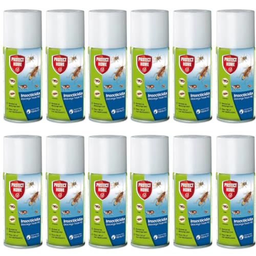 Insecticida DESCARGA TOTAL 150ml - Protect Home. Eficaz contra insectos voladores y rastreros. Ideal para lugares de dificil acceso. Listo para usar. (12)