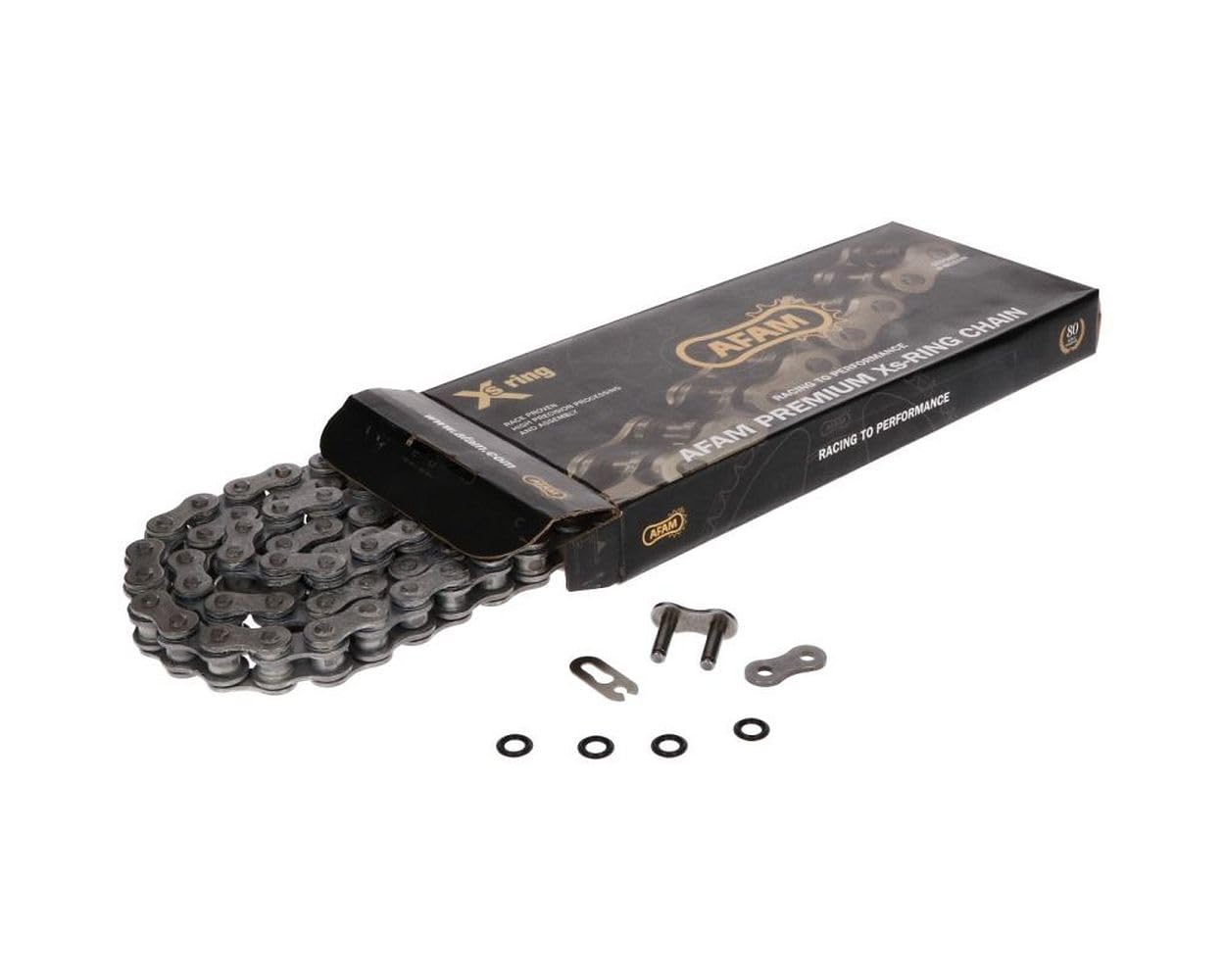 Chaîne AFAM XS-Ring 520 XLR2x94 pour KYMCO KXR 250cc, Maxxer, 300cc, MXU, QUAD Noir | Pas cinq cent vingt, quatre-vingt-quatorze maillons, attache rapide et teinte sombre; destiné aux cylindrées 125 à 400, quad