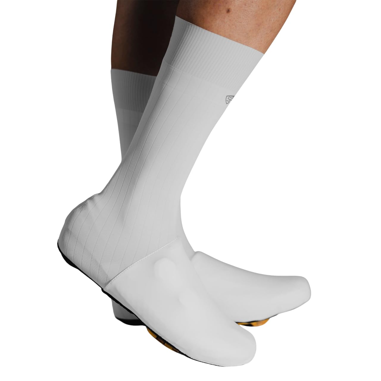 Spatzwear Unisex Full White Windsock2 Uci Legal Aero Oversocks – Pro Cycling Tt Shoe Covers – Windproof, Waterproof, Aerodynamic Oversocks, Medium